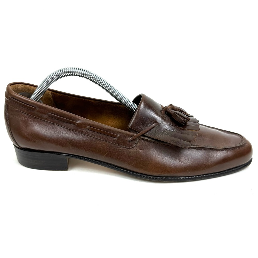 Salvatore Ferragamo Tassel Loafers Dress Shoes Burgundy Leather Men Size 10 B